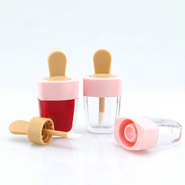 Eiscremeförmige Lipgloss-Röhrchen, leerer Lipgloss-Behälter, 8 g Lippenglasur-Röhrchen, wiederverwendbare, nachfüllbare Lipgloss-Behälterflaschen, DIY-Kosmetik-Probenflasche