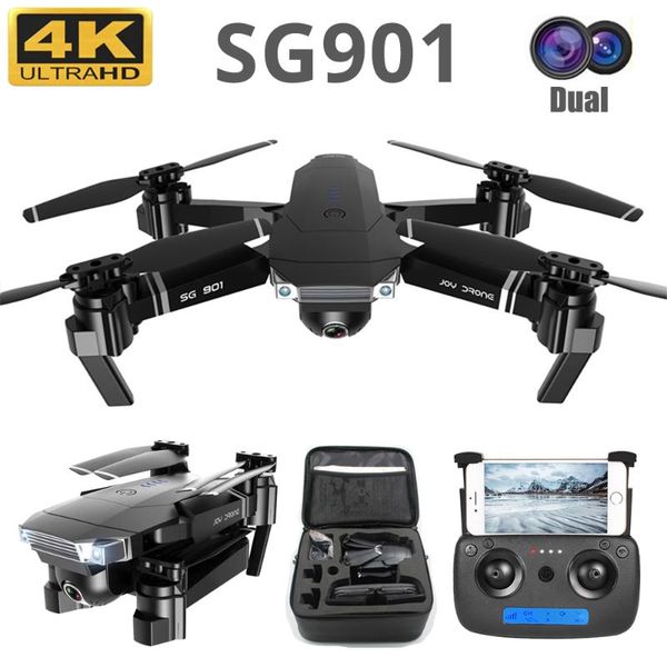 

drone 4k dual hd camera wifi fpv optical flow quadcopter professional follow me rc helicopter hover foldable drones toys