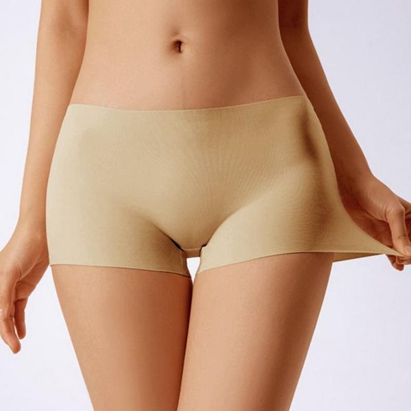 

women's panties women safety shorts seamless pants silk high waist anti emptied boyshorts girls underwear slimming 2021, Black;pink