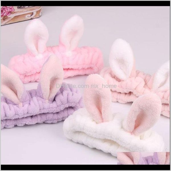 

elastic bunny ears headbands women girls makeup washing face hairbands bows turband headwrap asyv0 btkge, Slivery;white