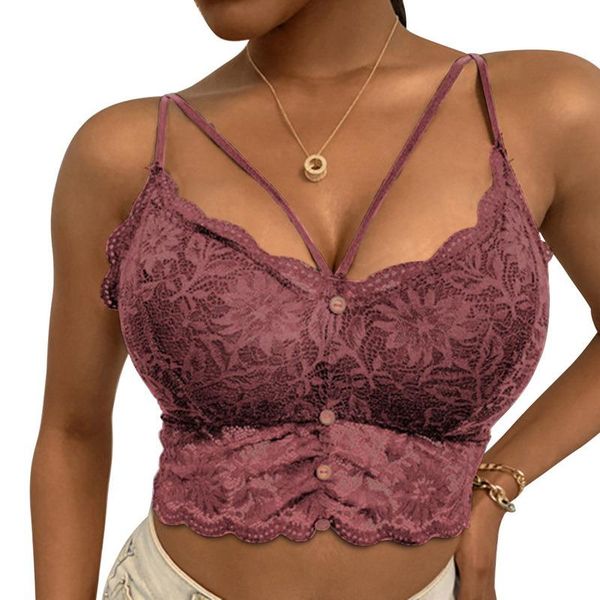 

women's tanks & camis women lace bra push up wireless lingerie bralette female underwear full cup comfortable without underwire, White