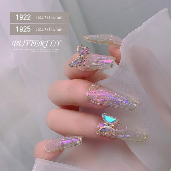 

nail art decorations crystal butterfly decoration transparent three-dimensional aurora diamond jewelry for false nails ne, Silver;gold