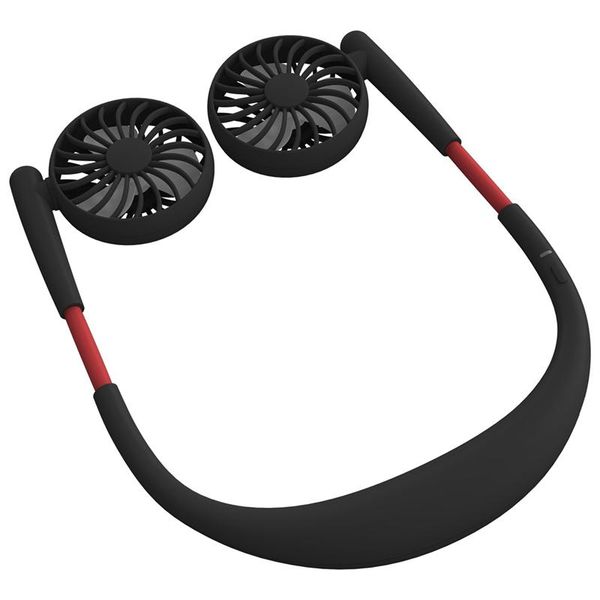 

electric fans usb portable fan mini neck rechargeable small sports desk hand air conditioner cooler black
