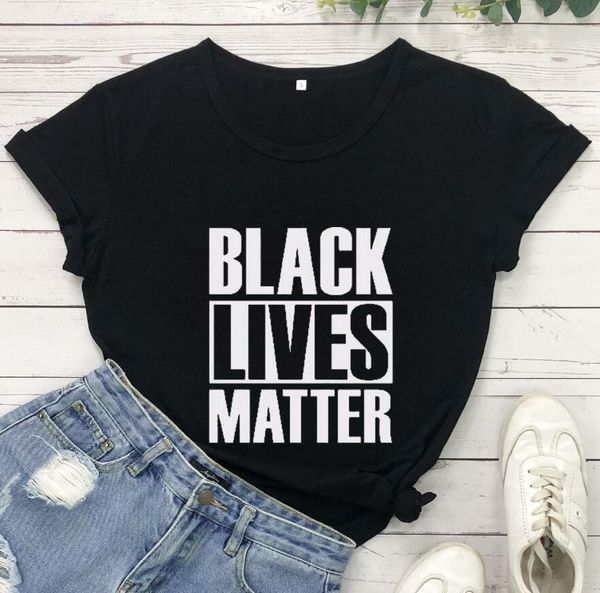 

6 colors women tee shirt black lives matter short sleeves crew neck cotton summer clothing s-xxxl, White