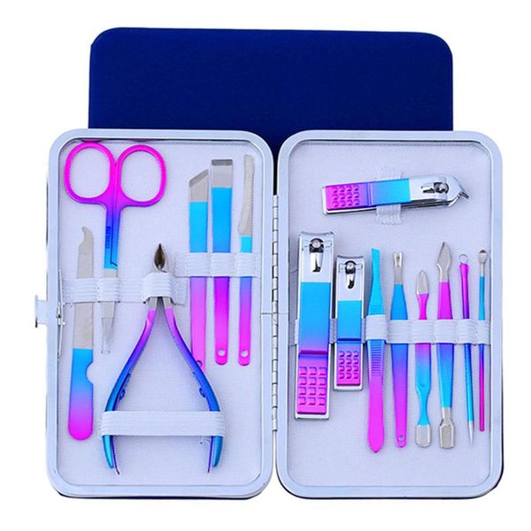 

7/10/12/15pcs professional nail cutter pedicure scissors set stainless steel eagle hook portable manicure clipper tool kits art