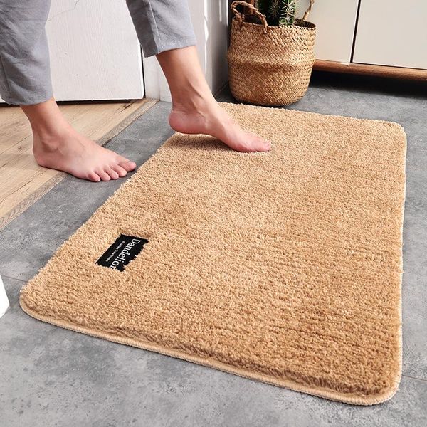 

bath mats simplicity solid color mat thicken soft bathroom rug anti-slip quickly absorb water household floor carpet foot pad