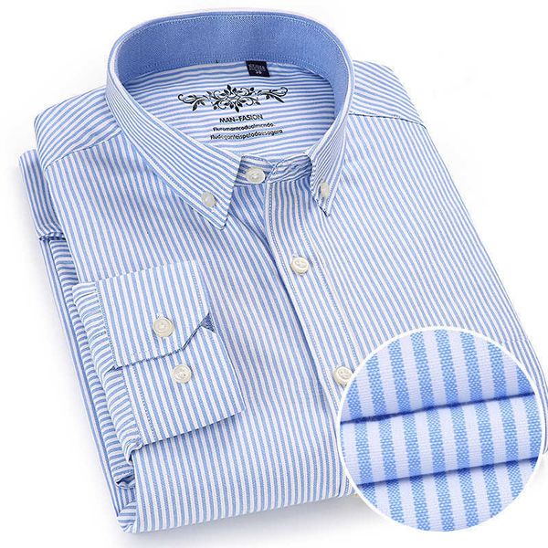 

spring autumn oxford mens shirts long sleeve cotton casual shirt solid plaid camisa 5xl 6xl big size camisa social masculina 210609, White;black