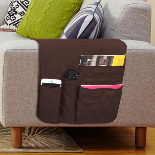 

storage bags sofa armrest organizer with 5 pockets and cup holder tray couch armchair hanging bag for tv remote control cellphone