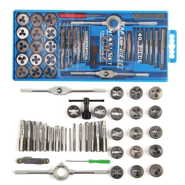 

hand tools tap and die set m3-m12 thread taps tool metric/imperial wrench for metalworking tapping