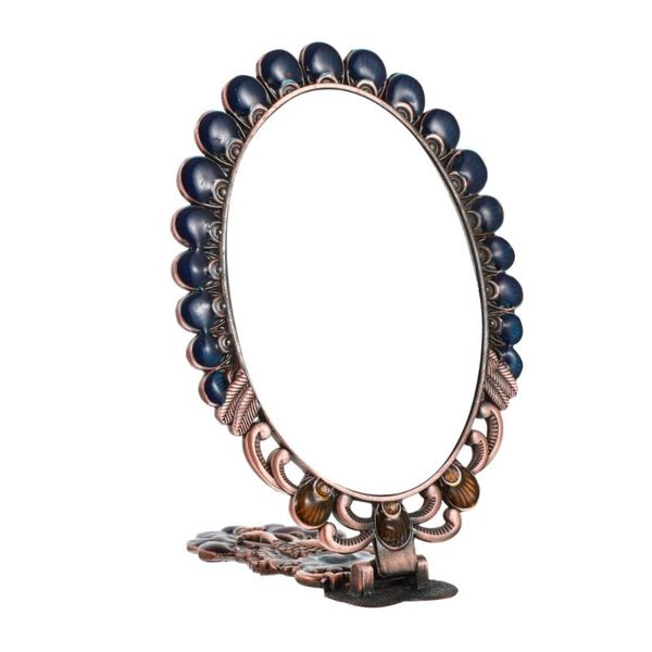 

vintage handheld mirror metal embossed folding nail glitter, Silver;gold