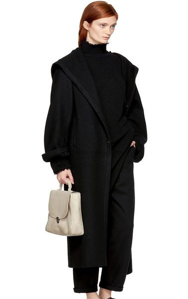 

men's trench coats autumn and winter hood lapel woolen overcoat solid color long loose leisure coat youth fashion, Tan;black