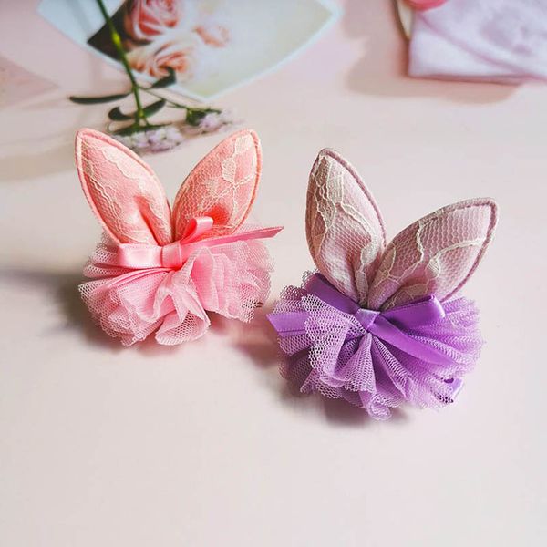 

girls hair accessories clips kids barrettes hairpins children bb clip accessory baby lace flower princess b7993, Slivery;white