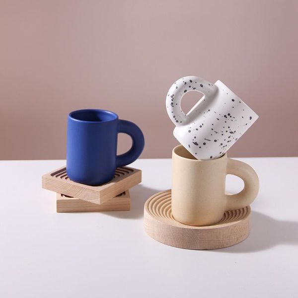 

mugs ins ceramic mug office coffee milk cups kitchen creative thick print doorknob cup large capacity girl couple