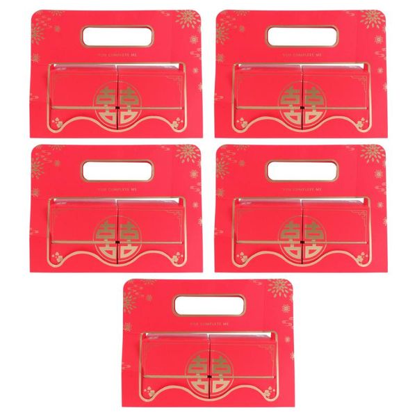 

gift wrap 5pcs creative candy box packaging wedding paper present (red)