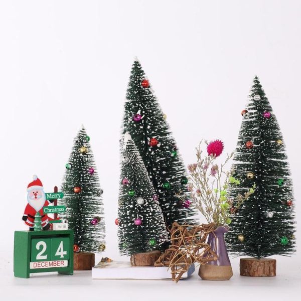

christmas decorations flocking sticky-bead tree mini deskfavorite gift for children1