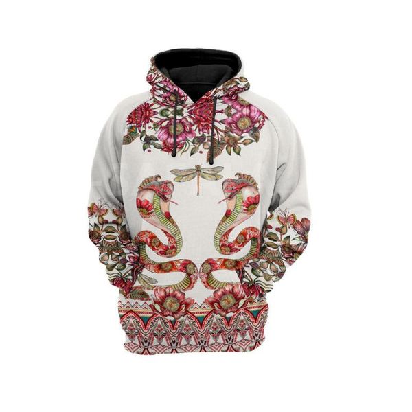 

men's hoodies & sweatshirts beautiful flower snake 3d print hoodie man women zipper pullover sweatshirt casual jacket style-f-4111, Black