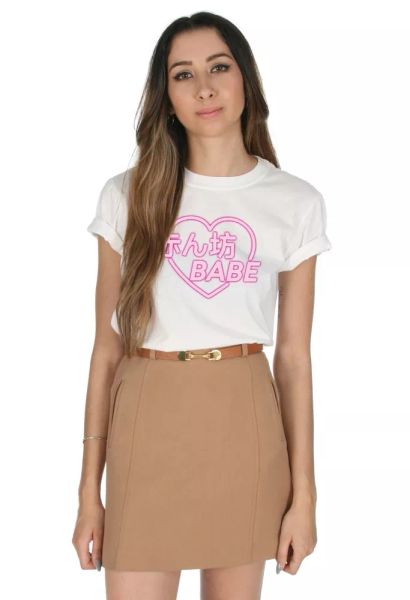 

japanese babe t-shirt slogan retro 90's neon pink grunge tumblr, White;black