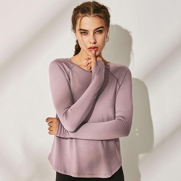 

yoga outfit women long sleeve shirt for fitness loose sport jersey running shirts gym workout
