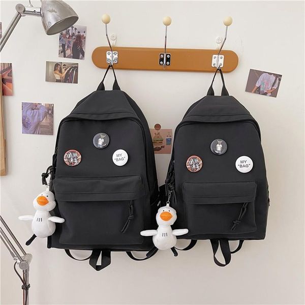 

backpack solid color fashion women's men's backpacks school bags for girls boys large capacity travel bagpack mochila 2021