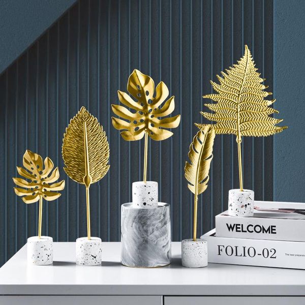 

golden series artificial iron monstera leaf ornament palm leaves pography decor desktv cabinet home decoration decorative flowers & wrea