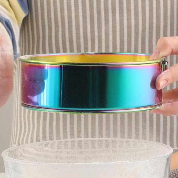 

baking & pastry tools flour sieve anti-rust portable lightweight round shape stainless steel powder sifter mesh nice-looking tool easy to gr