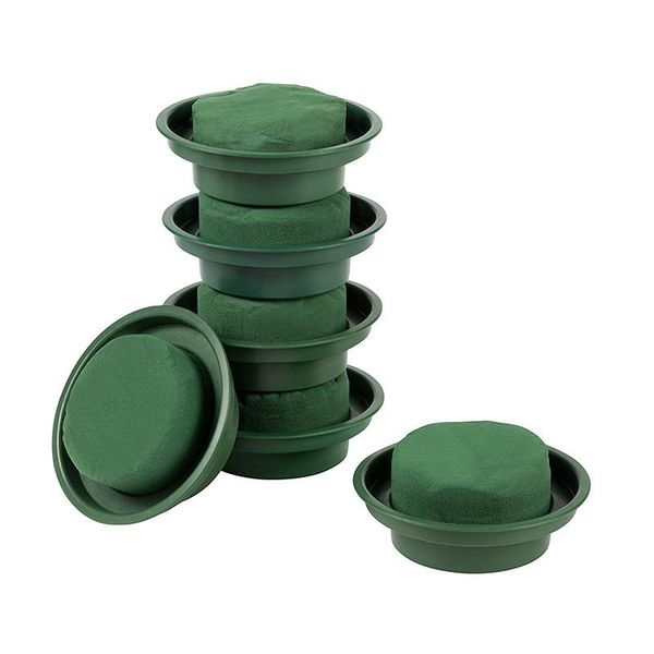 

decorative flowers & wreaths flower arrangement kit - 6-pack round floral foam in single design bowl for table centerpiece, wedding aisle fl
