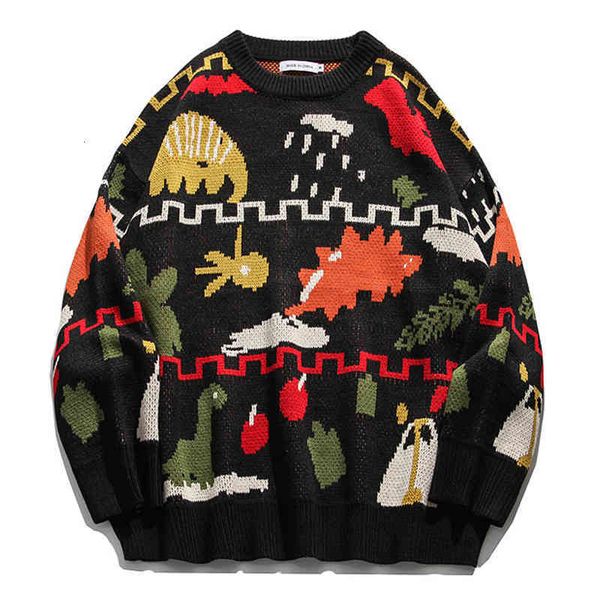 

men's sweaters mens christmas knitted streetwear winter women hiphop casual vintage loose couple oversize pullover sweater oyvs, White;black