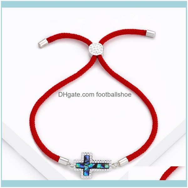 

link, chain bracelets jewelrydesigners korean fashion exquisite color shell zircon red rope simple personality cross adjustable bracelet dro, Black