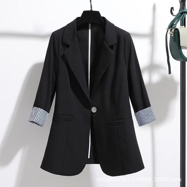 

women's suits & blazers office lady blazer women button female woman jackets for 2021 solid long sleeve autumn and coat, White;black