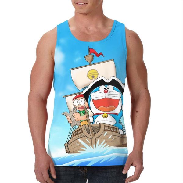

brand shizuka nobita doraemon workout men tank fitness sleeveless shirt mens bodybuilding sportswear vest muscle singlet, White;black