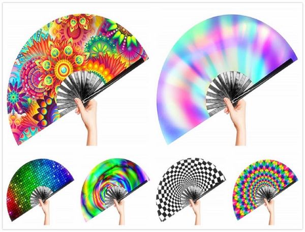 

other home decor folding hand fan for men/women,for electronic dance music party, performance, decorations, gift (fantasy flowers) large