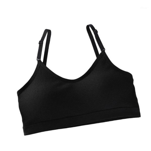 Bustiers Korsetts 50LE Frauen Junge Mädchen Sport Trainings-BH Gerippte, gestreifte Baumwolle Umwickelte Brust Bralette Einfarbige, drahtfreie Cami Crop To