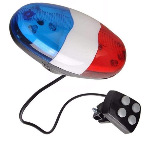 

1x bicycle bell 6 led 4 tone horn bike call light electronic loud siren kid accessories scooter mtb lights