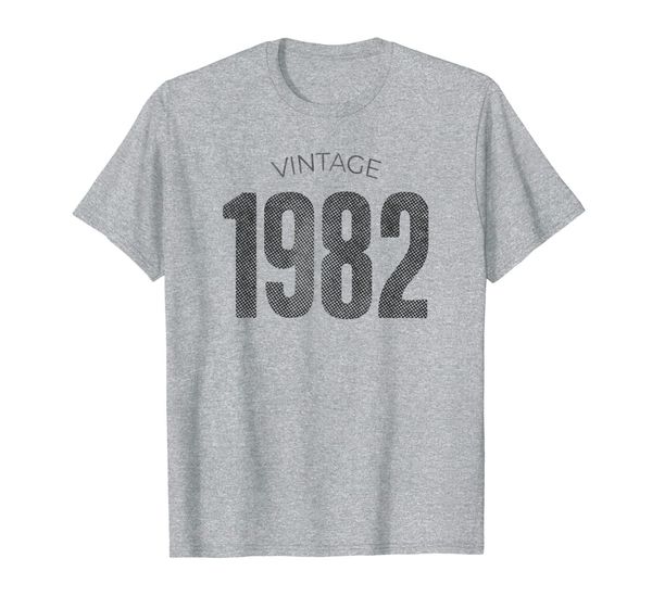 

vintage made in 1982 t-shirt 37th birthday gift, White;black