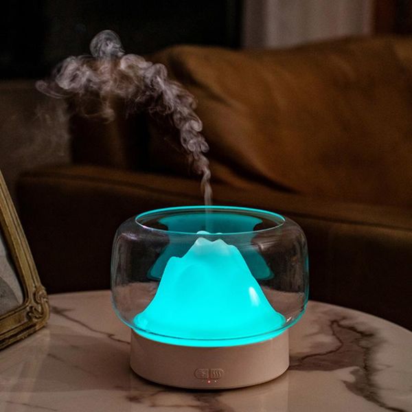 

humidifiers bpa aroma diffuser 400ml moutain view ential oil aromatherapy difusor with warm and color led lamp humidificador
