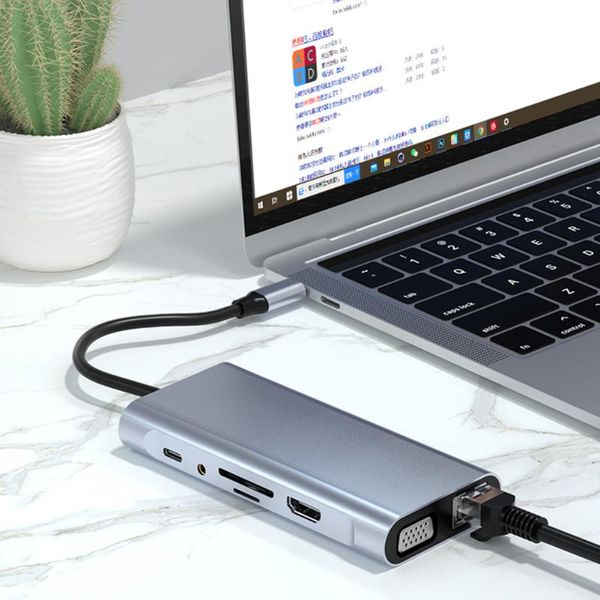 

hubs ultra slim data hub usb flash drives 11 in 1 type c power pd 100w fast charging pc adapter docking station