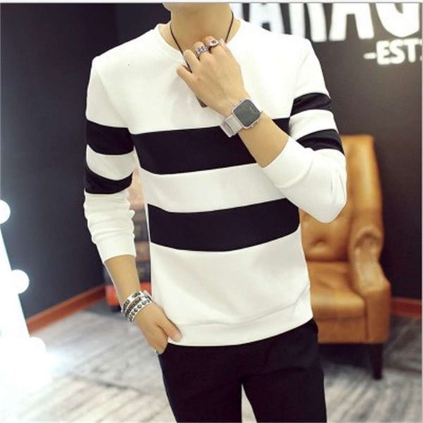 

men's t-shirts long sleeve dress slim autumn undershirt t-shirt mgm5, White;black
