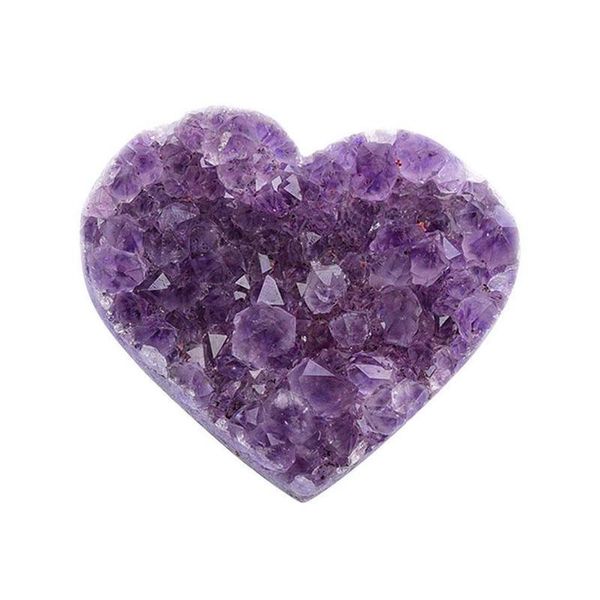 

decorative objects & figurines purple amethyst crystal love heart shape quartz healing stone for home decoration ornament natural