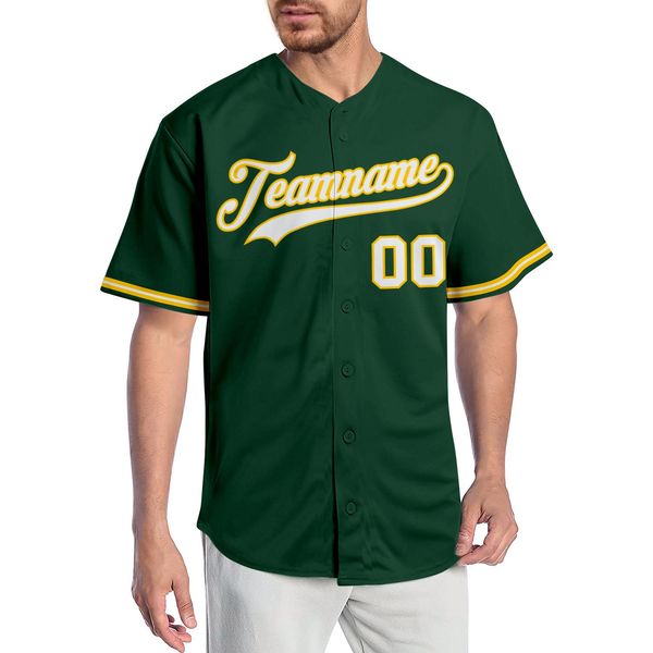 

custom green white-gold-002 authentic baseball jersey, Blue;black