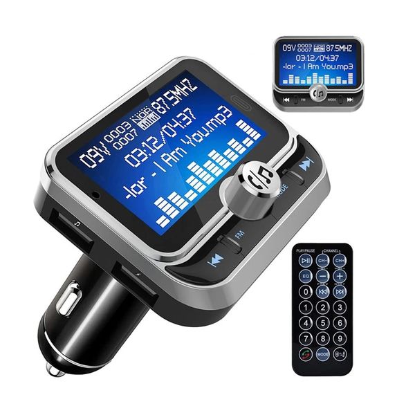 1.8 inç LCD FM Verici Kiti Bluetooth Araba MP3 Çalar Handsfree Kablosuz Transmiter Radyo Adaptörü USB Otomatik Şarj Uzaktan Kumanda