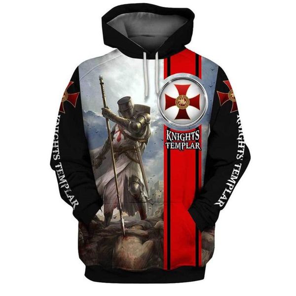 

men's hoodies & sweatshirts cloocl knights templar men 3d print clothing loose casual pullovers harajuku streetwear s-5xl, Black