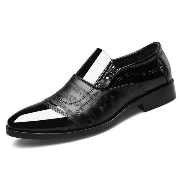 

fashion business dress men shoes classic leather men's suits brand slip on oxford big size 38-46, Black