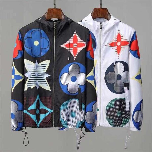 

2021 fashion jacket autumn and winter casual brand-name clothes european american letter pattern printing hooded young men short, Black;brown