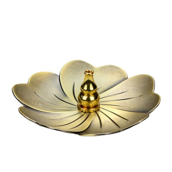 

fragrance lamps retro stick incense holder sandalwood burner alloy lotus plate buddhism censer home office decoration craft