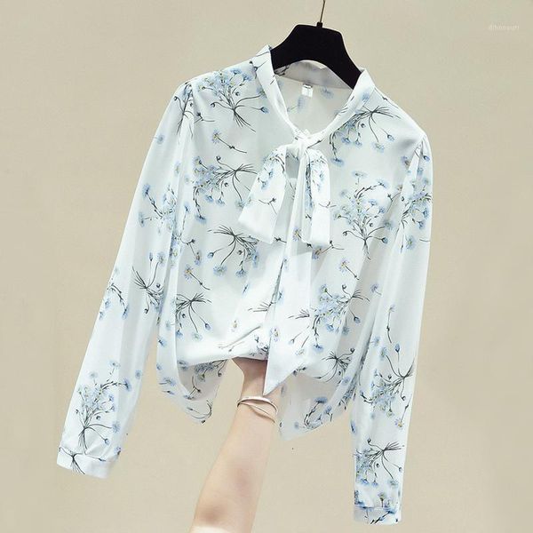 

women's & shirts long sleeve v-neck print chiffon shirt blusa blouse women blusas mujer de moda womens and blouses d8691 jn3p, White