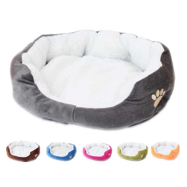 

lamb wool pet dog cat bed house soft deep sleep cushion blanket puppy kitten nest supplies kennels & pens