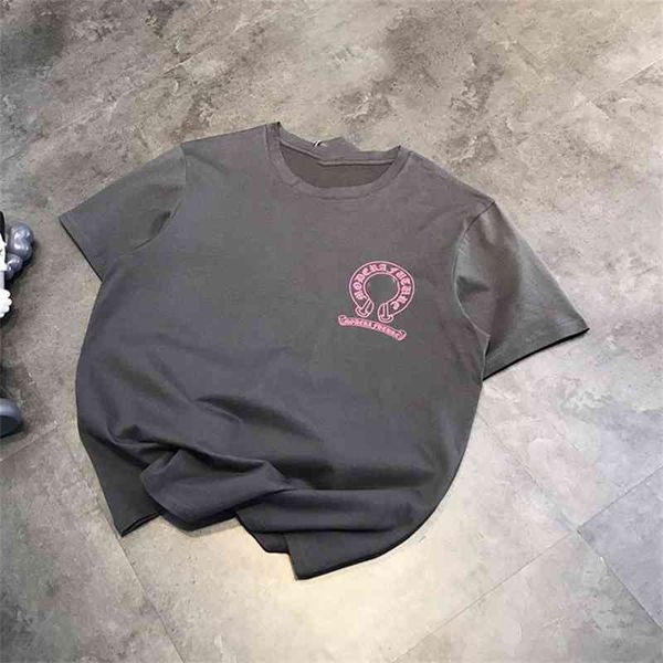 

65% off outlet online store cement grey pasted fabric printing loose t-shirt, White