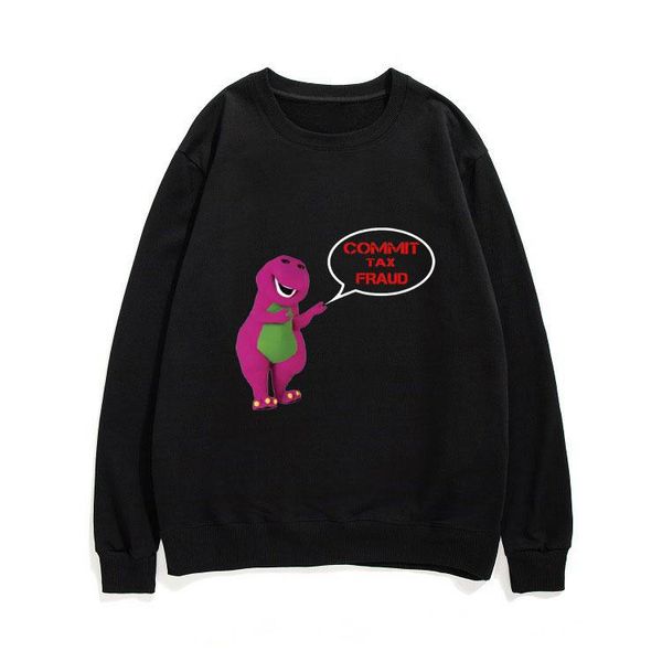 

men's hoodies & sweatshirts clothes commit tax fraud sweatshirt autumn winter casual loose pullover men women fashion harajuku streetwe, Black