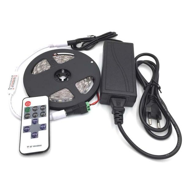 

strip 300 leds 5m no-waterproof led light white red blue + 12v5a power adapter 11 keys rf controller dc strips