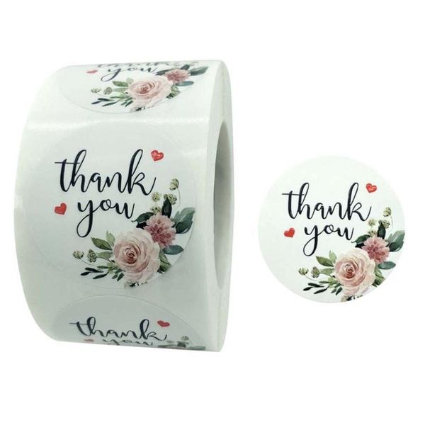 

500pcs thank you stickers seal label 1.5inch for wedding christmas gift package wrap